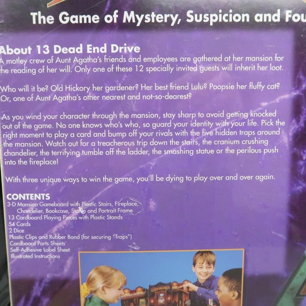 13 Dead End Drive Board Game New 2018 Game of Mystery Suspicion Ages 8+